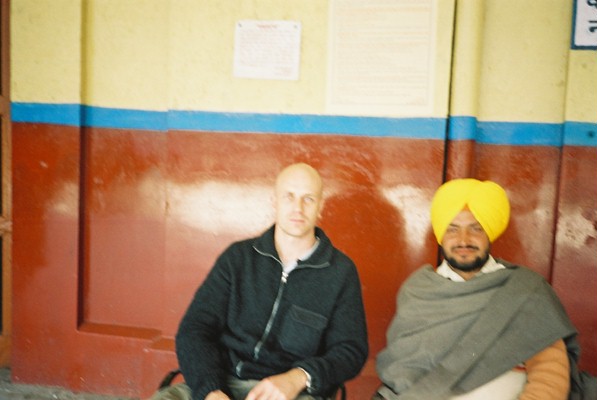 Waiting for a train at the Agra railway station, it was time for a photo opp!