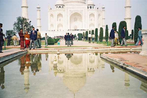 Visiting the Taj Mahal - It's reflection in the water
