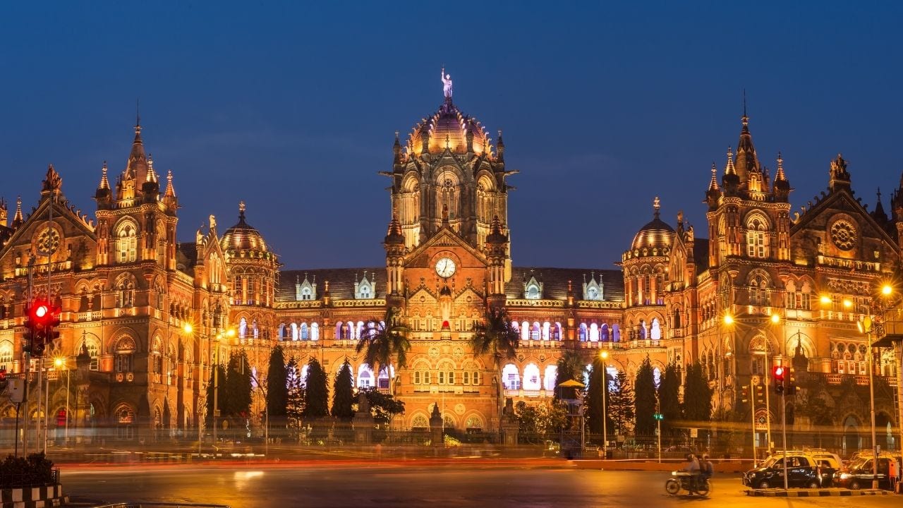 Arriving in Mumbai by train in India