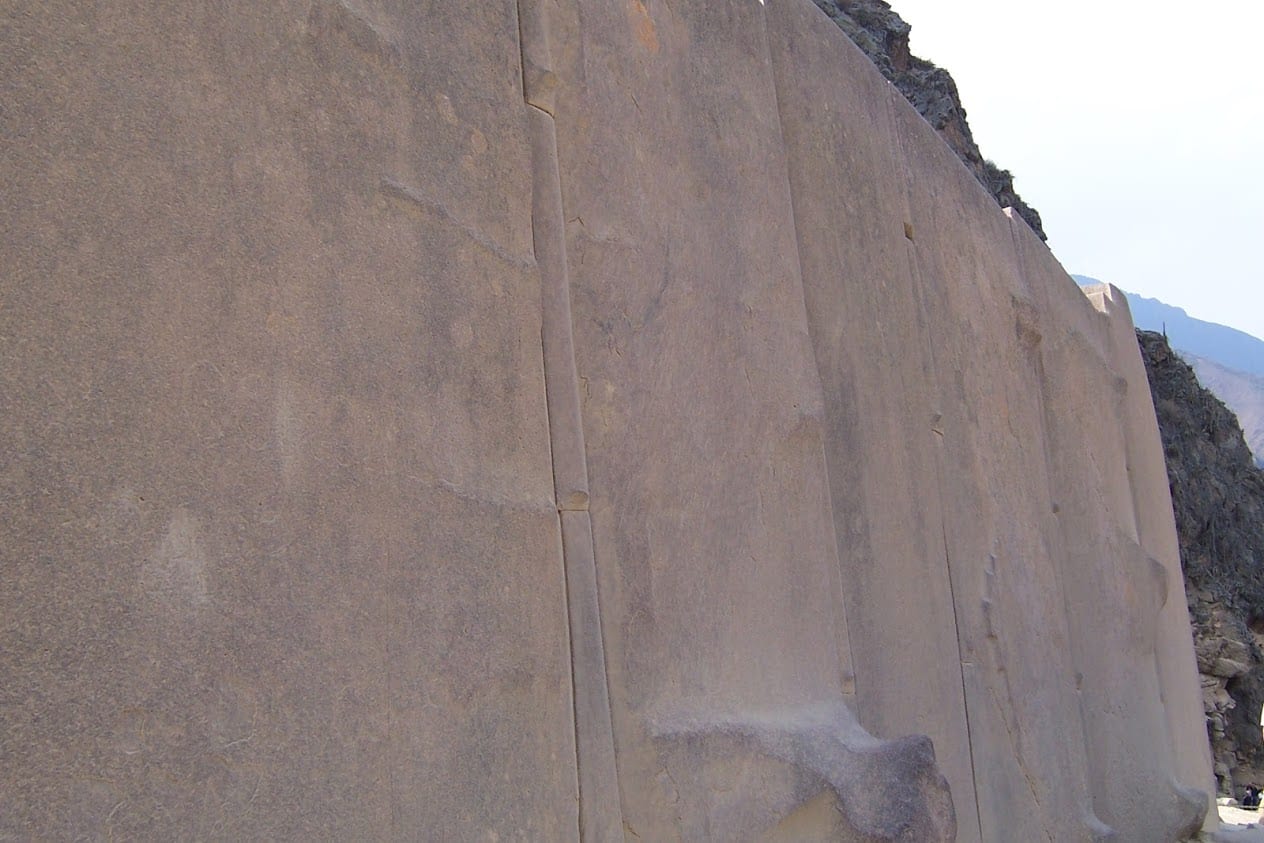 The huge stone slabs at Ollantaytambo in Peru