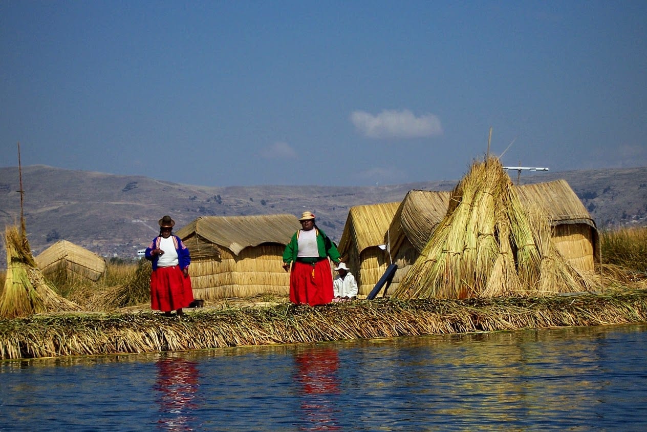 The Uros islands in Peru