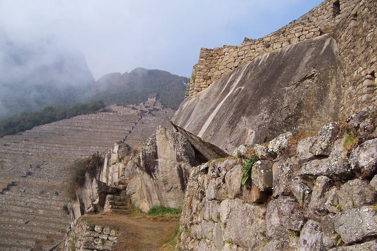 Rocks terraces and walls in Peru