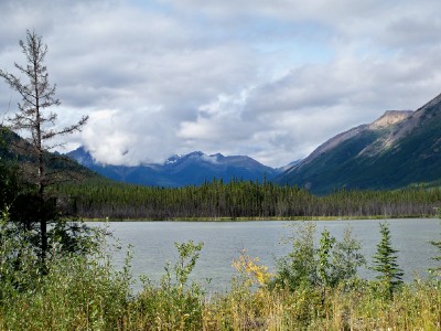 Cycling along the Cassier Highway in Canada