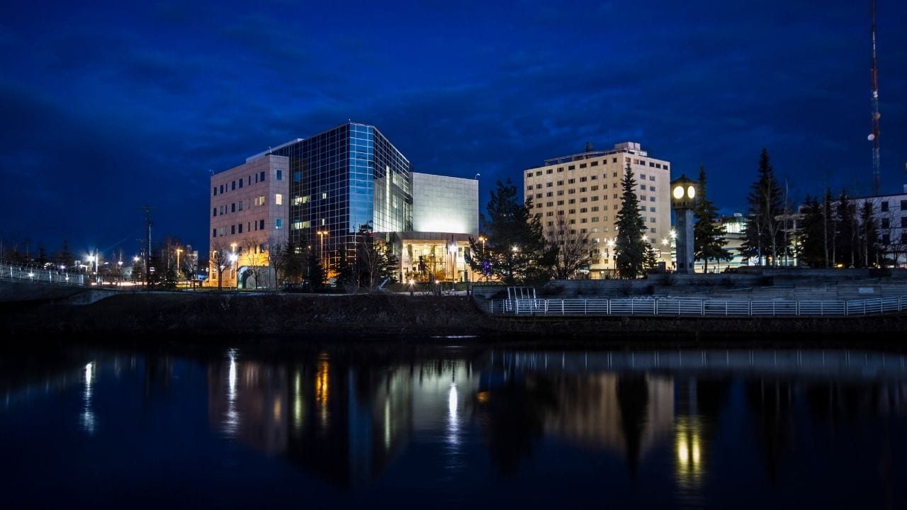 The city of Fairbanks in Alaska