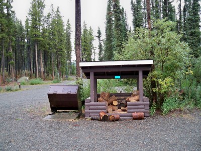 Some firewood at one of the campgrounds in Canada