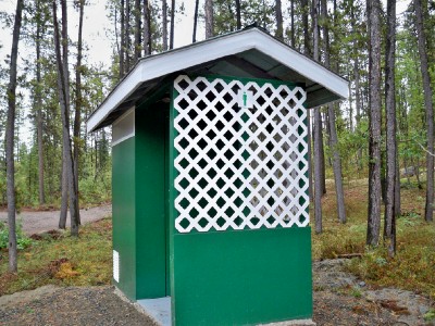 The outhouse at Squanga Lake campground
