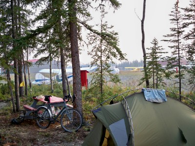 My campsite in the town of Tok in Alaska