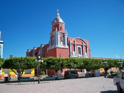 The main square of Acoponeta in Mexico. I stayed here whilst cycling across Mexico.