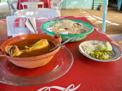 A Mexican meal when Cycling from Acapulco to San Marcos in Mexico - Bicycle Touring Blog