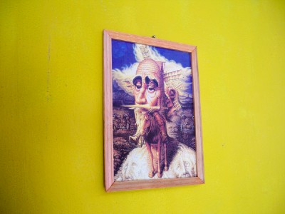 Interesting painting when stopping for brunch when bike touring in Mexico