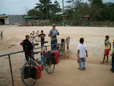 A quick water stop when cycling from Bethel to Flores