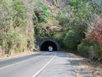 Cycling through tunnels in El Salvador