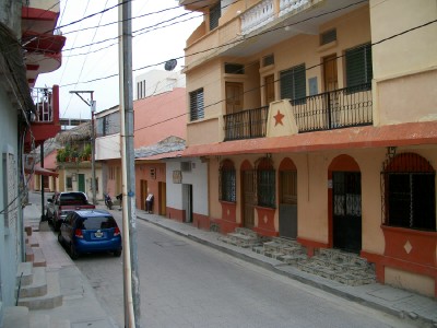 The streets of Flores in Guatemala
