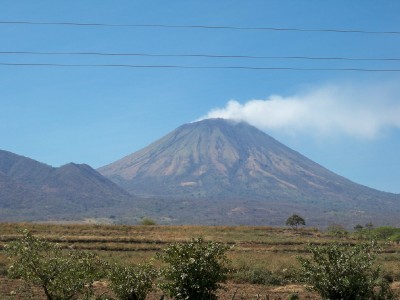 A smoking volcano in Nicaragua