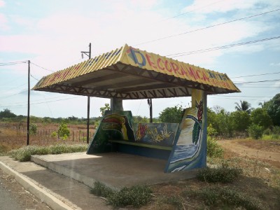Another colorful bus stop in Panama