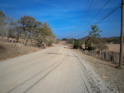Cycling a dirt road in Costa Rica