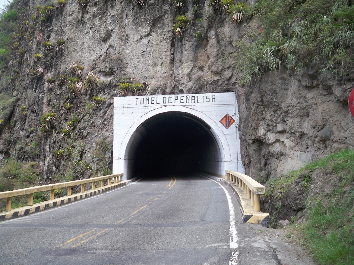Cycling through tunnels in Colombia