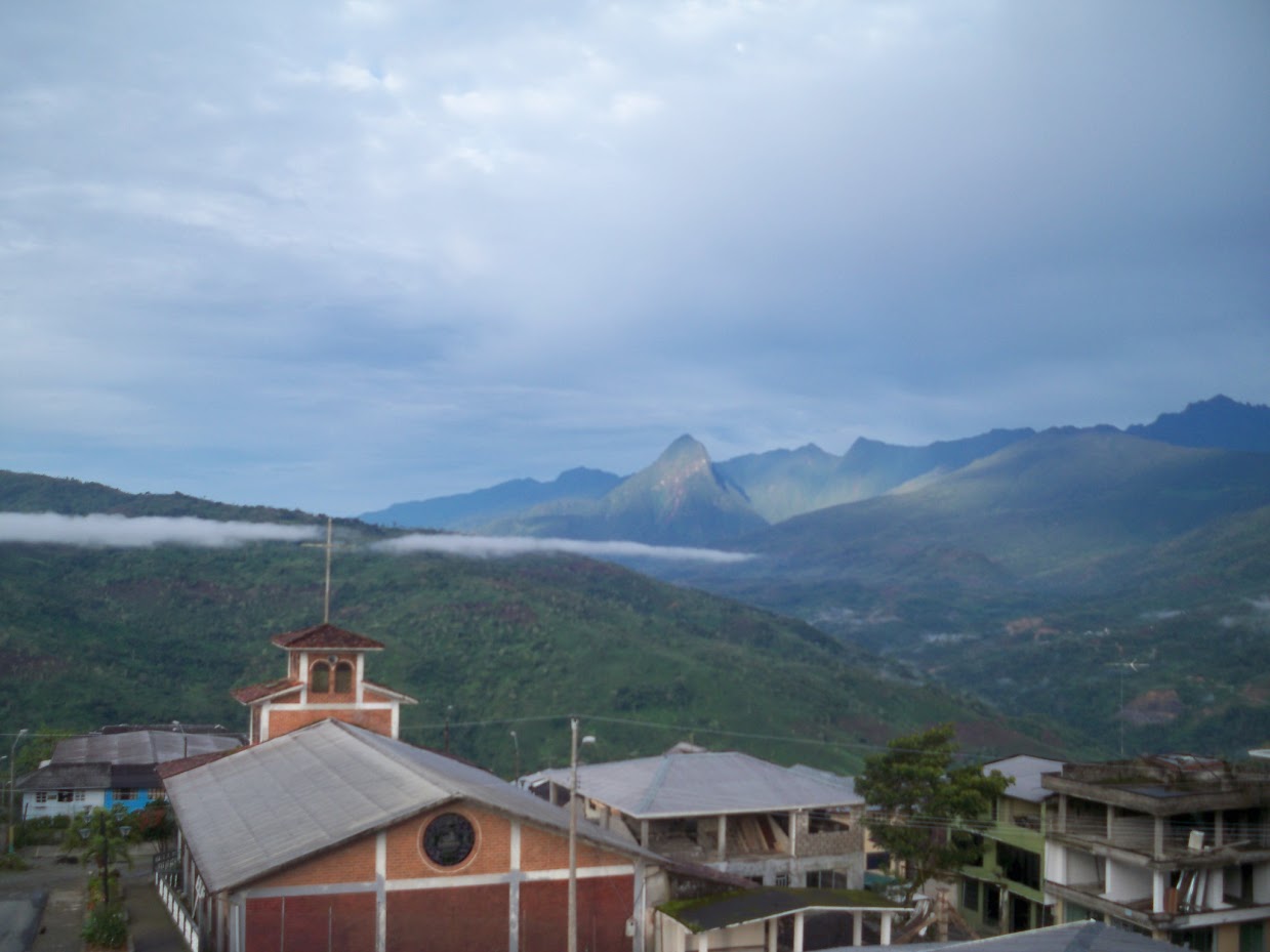 Cycling out of Indanza in Ecuador