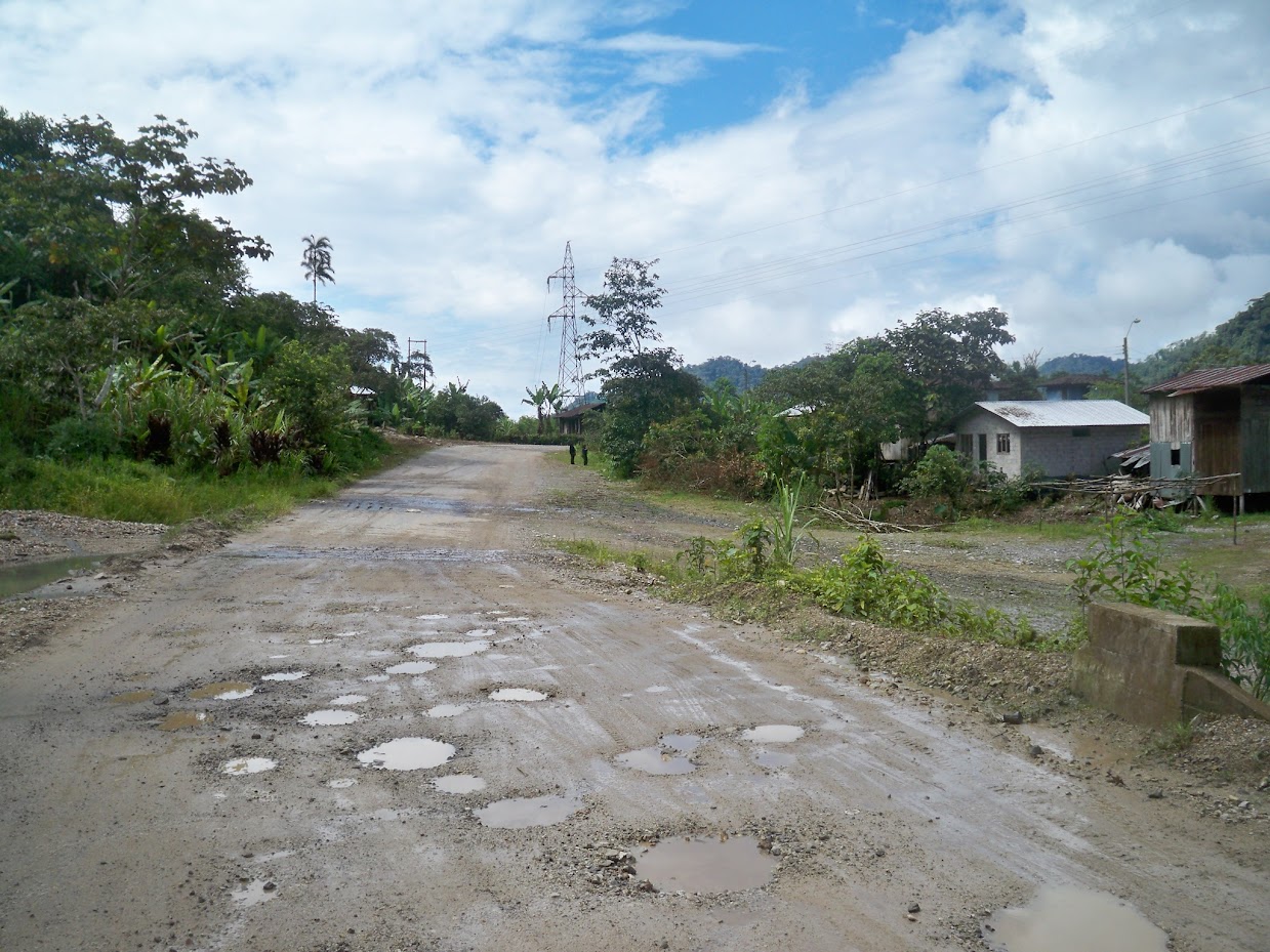 Cycling in the rain in Ecuador