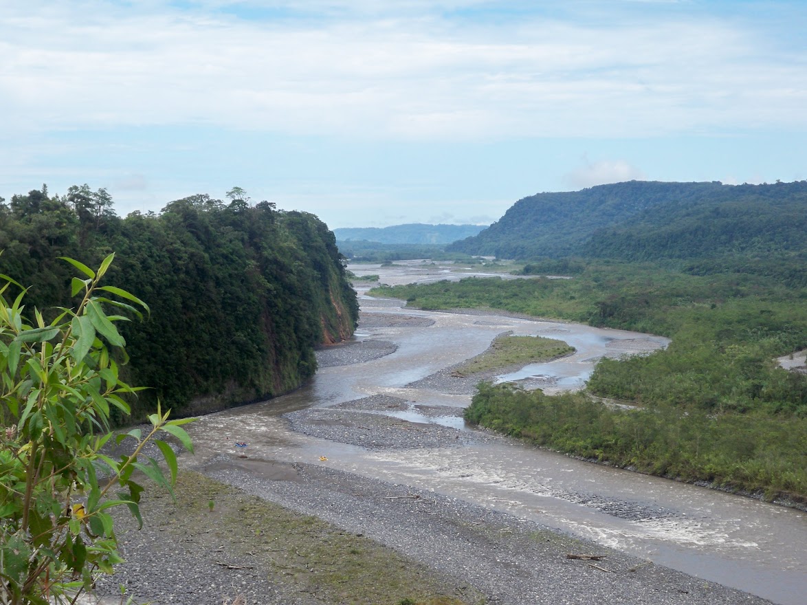 People rafting on the river in Ecuador