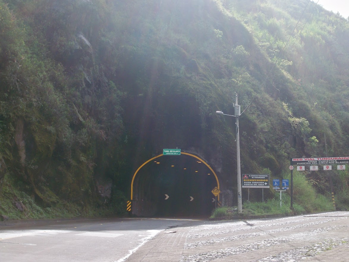 Rio Blanco tunnel near Banos Ecuador