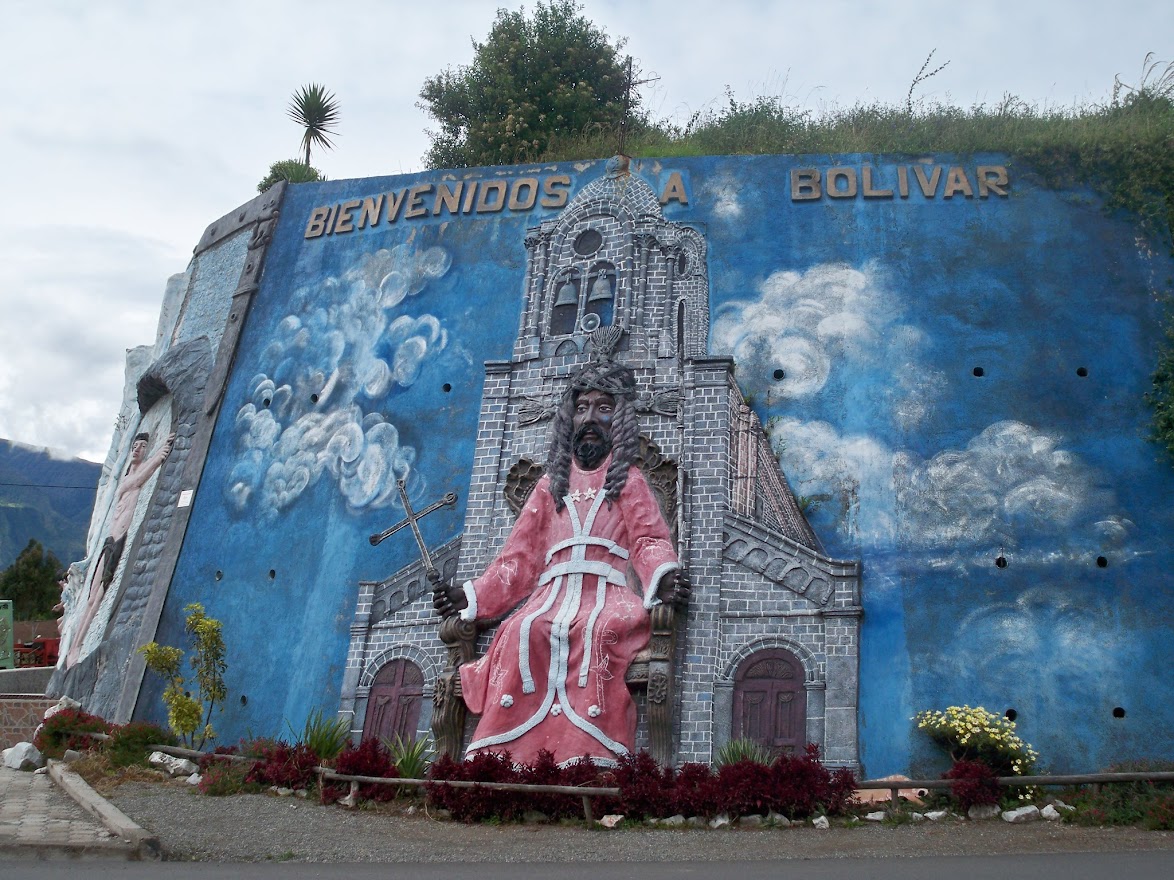 Cycling through the small town of Bolivar in Ecuador I saw this statue