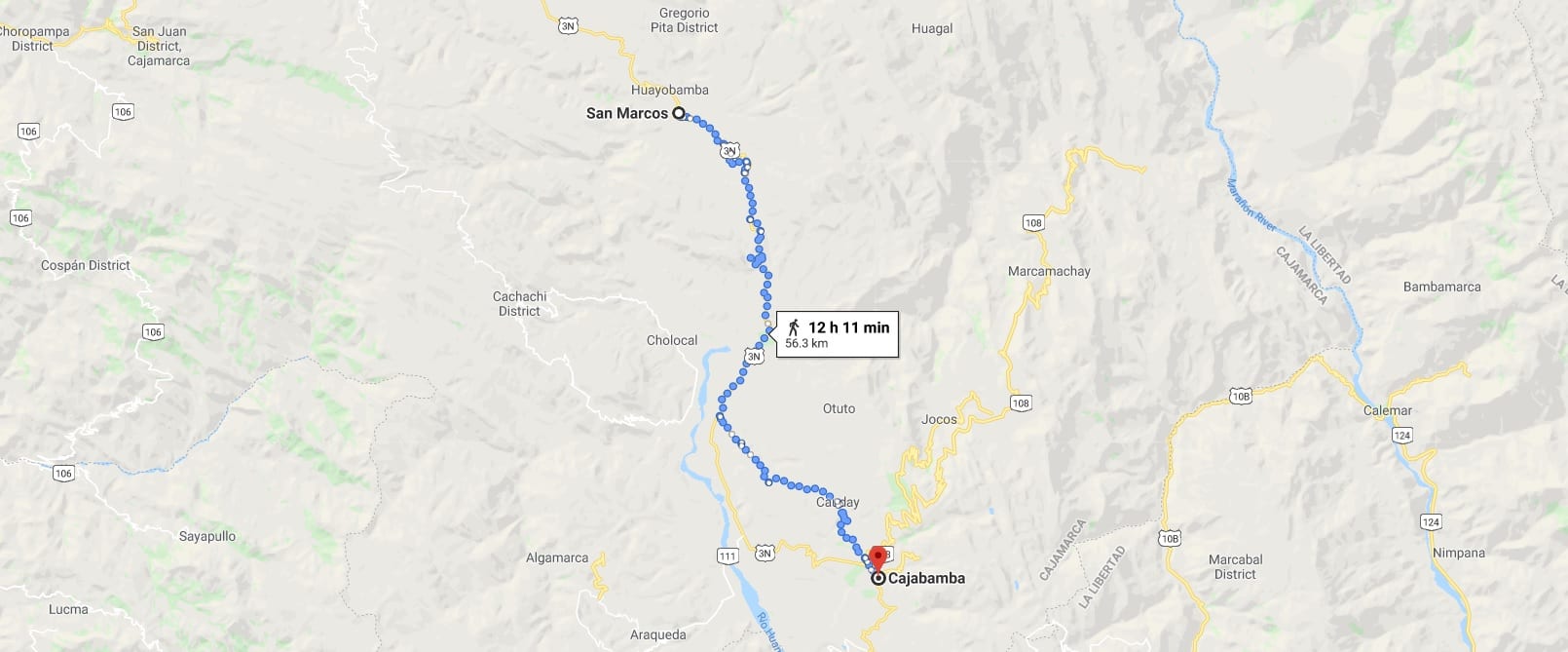 Cycling from San Marcos to Cajabamba in Peru