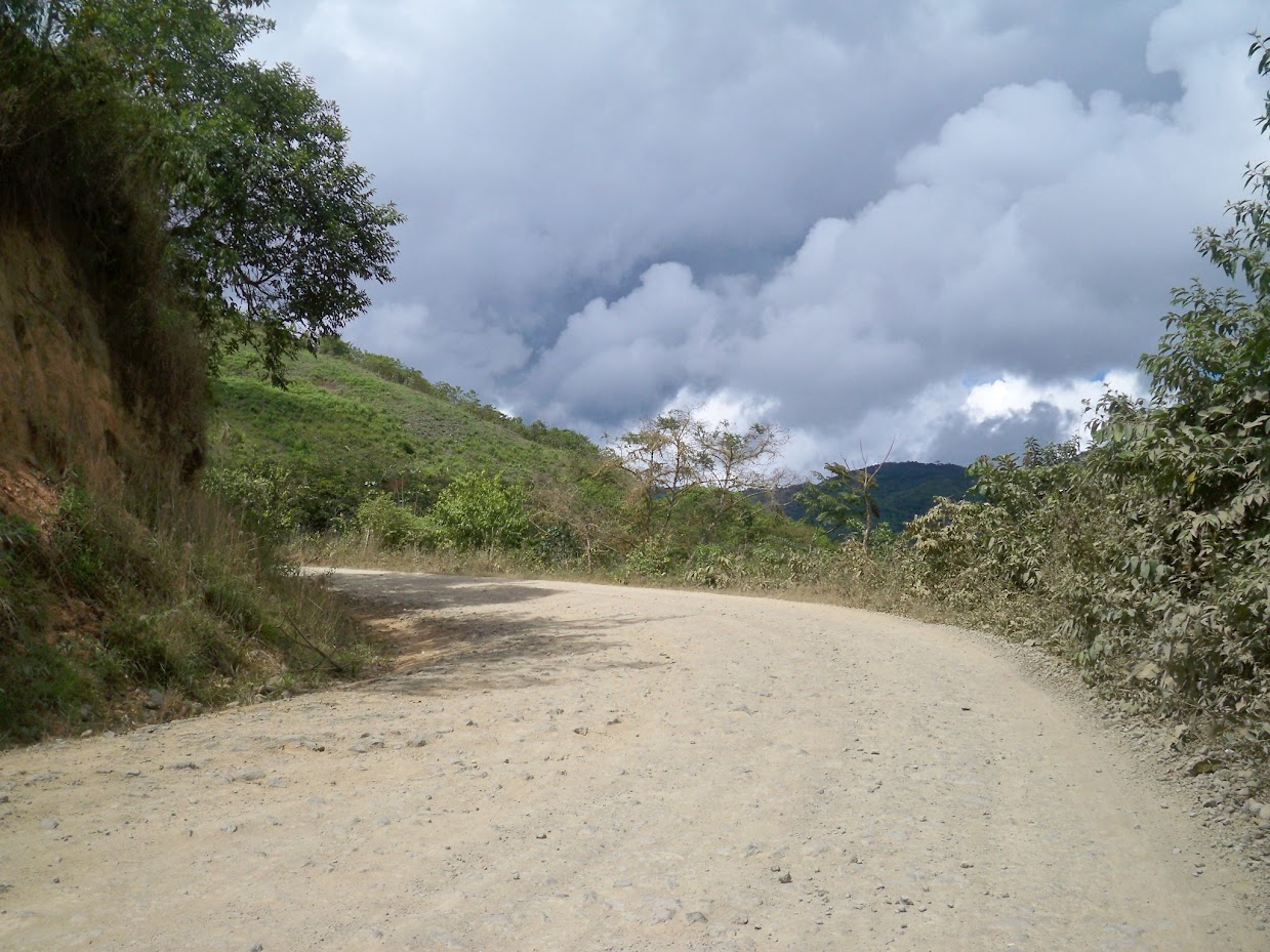 Dirt road leading out of Namballe in Peru