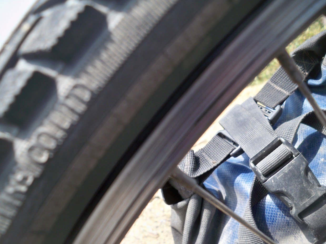 A cracked rim in the wheel of my bicycle