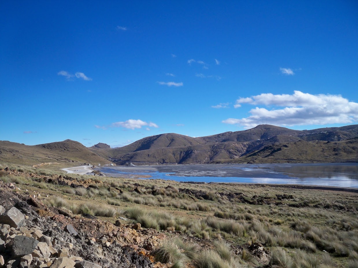 A drained laguna near Shorey in Peru