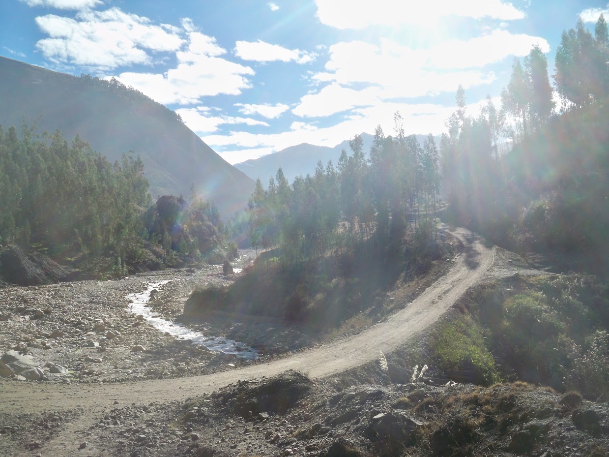 Aome of the roads in Peru are quite adventurous to cycle along like this one