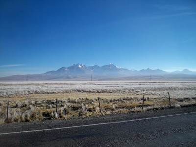 A frosty start to the morning's cycle ride in Peru