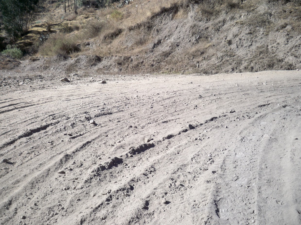 Cycling along a sandy road in peru