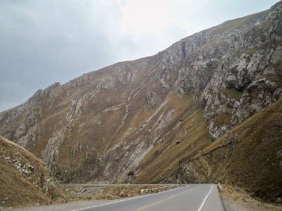 Cycling into La Oroya, Peru