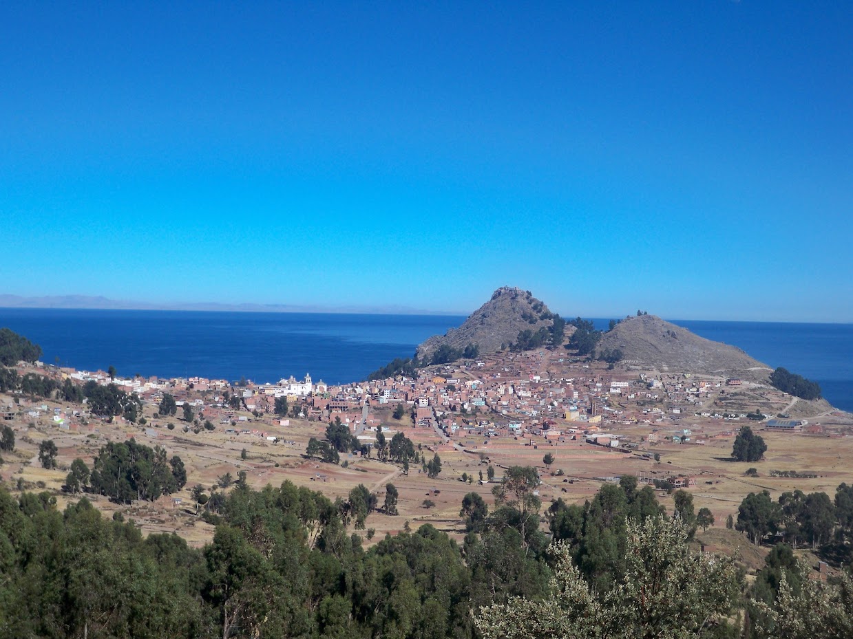 cycling out of Copacabana in Bolivia