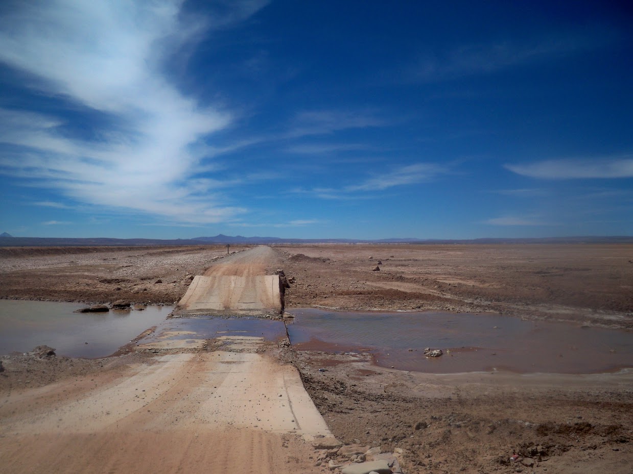 Cycling from Uyuni on a road which wasn't too good!
