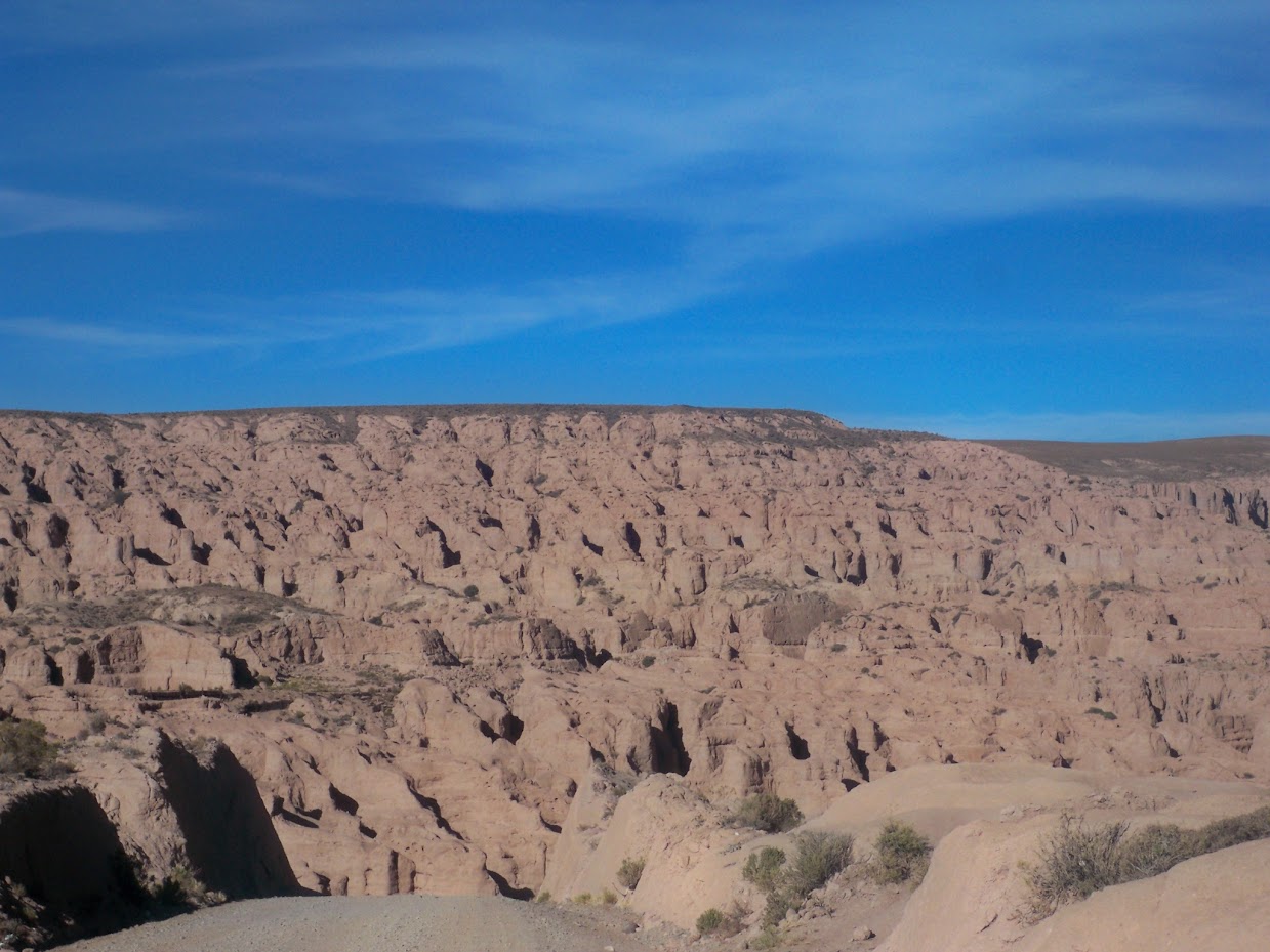 Eroded sand rocks on the road from Uyuni to Atocha