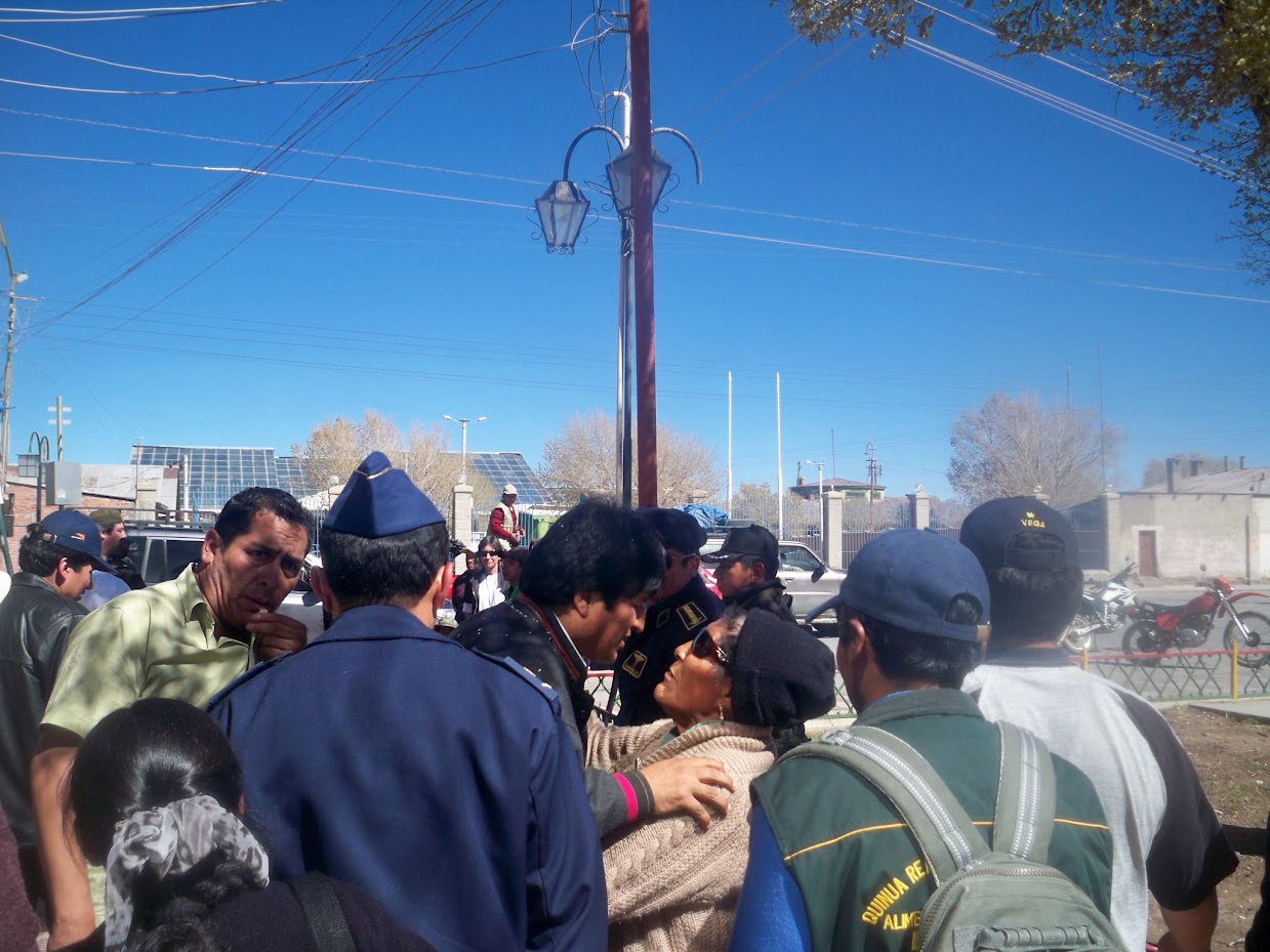 President Evo Morales visits Uyuni 2010