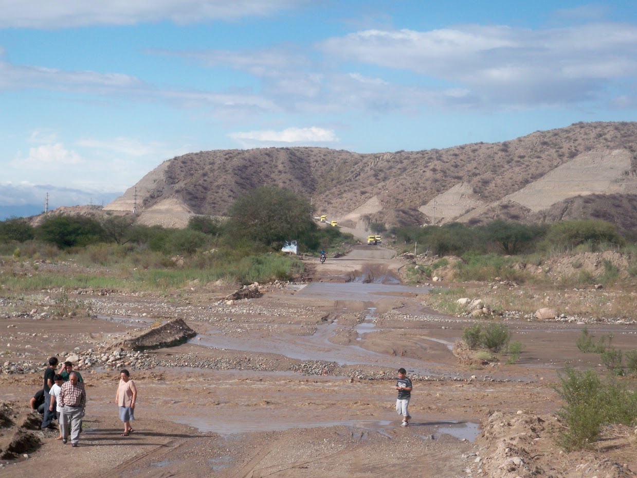 A washed out road in Argentina