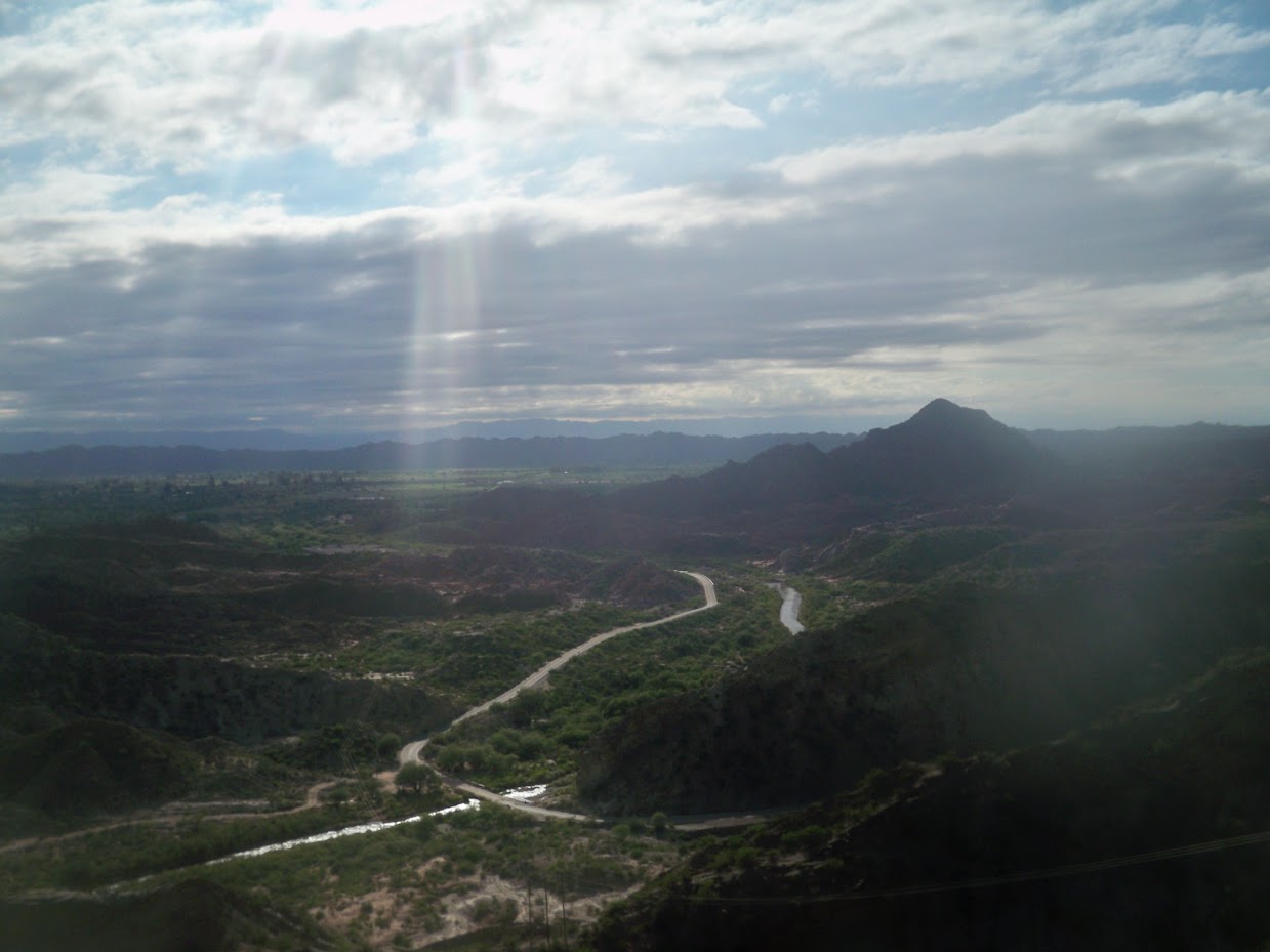 Looking back over the road near Huaco