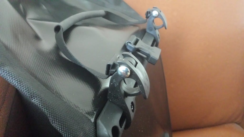 The Ortlieb Back Roller Classic QL1 Mounting System is simple to use