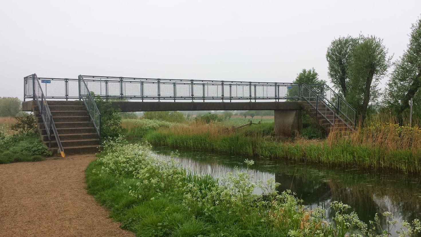 A bad bridge for a cyclist to cross with a fully loaded touring bicycle