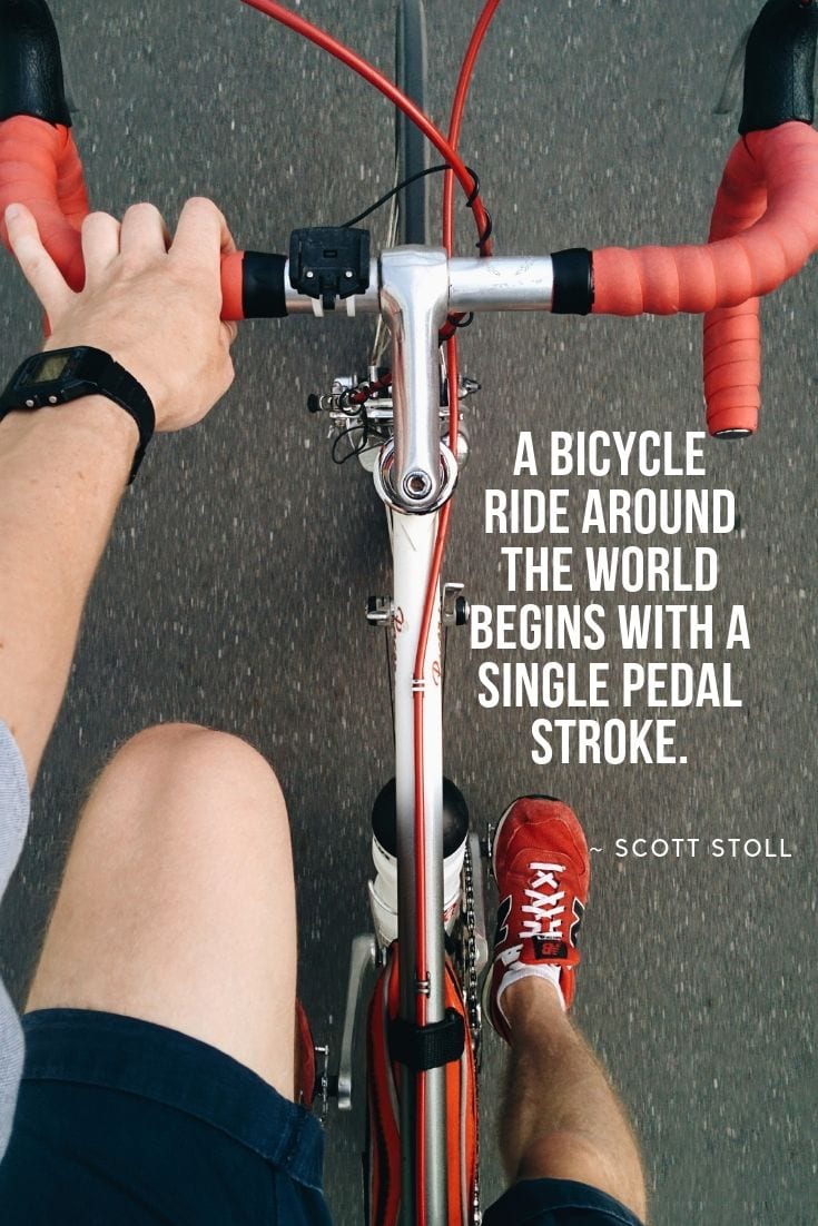 A bicycle ride around the world begins with a single pedal stroke.