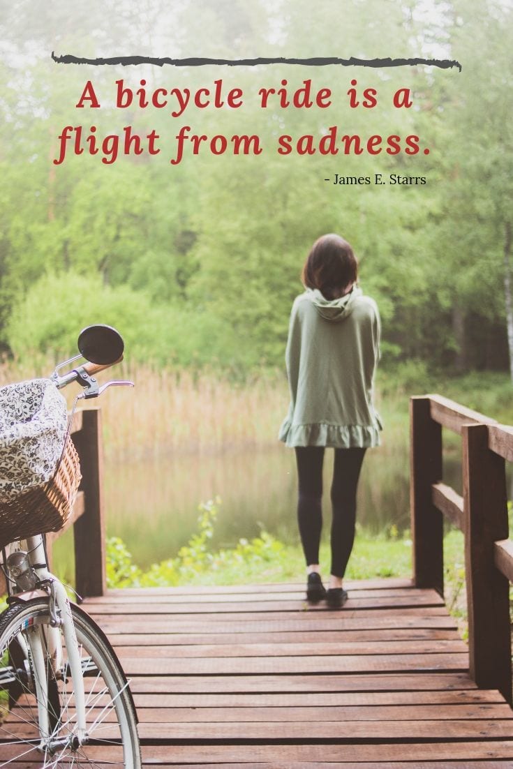 A bicycle ride is a flight from sadness.