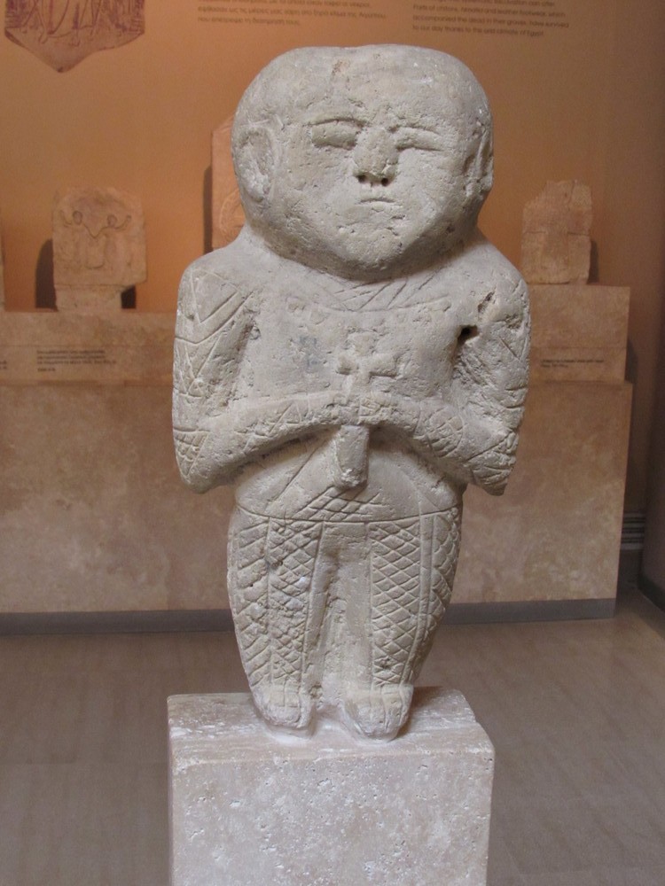 This Byzantine artwork looks influenced by Cycladic Art figures