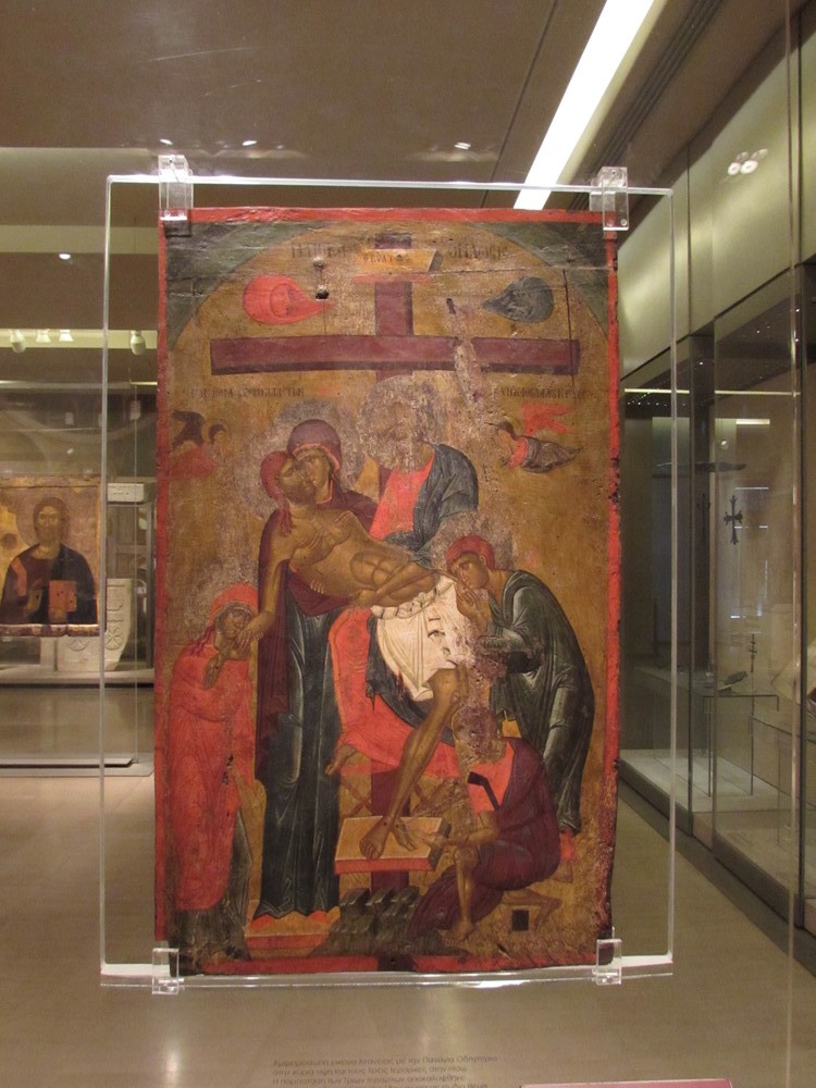 An icon inside the Byzantine museum Athens
