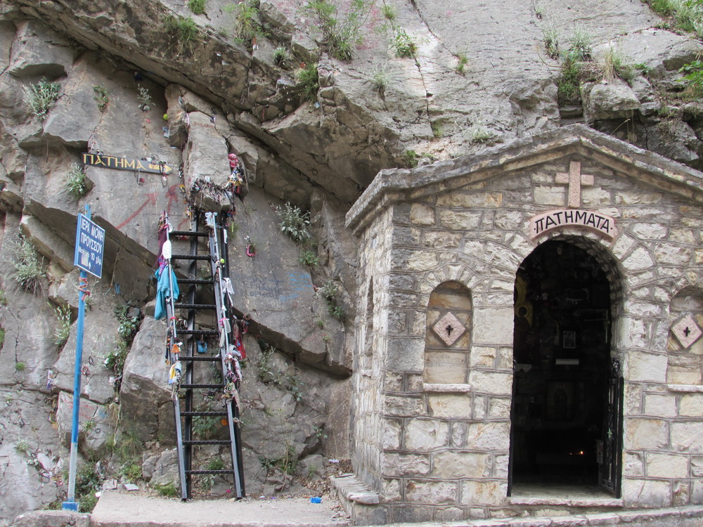 Footsteps of Mary near Proussos in Greece