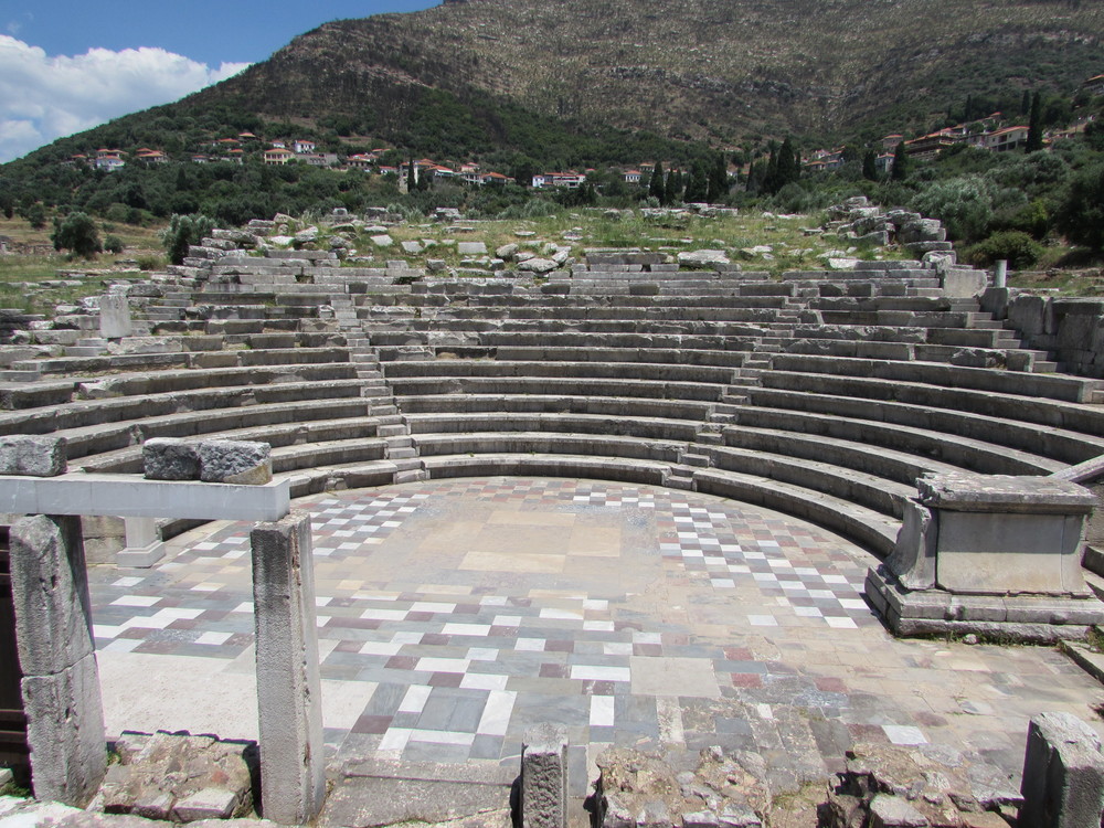The theatre of Ancient Messene has a wonderful backdrop.