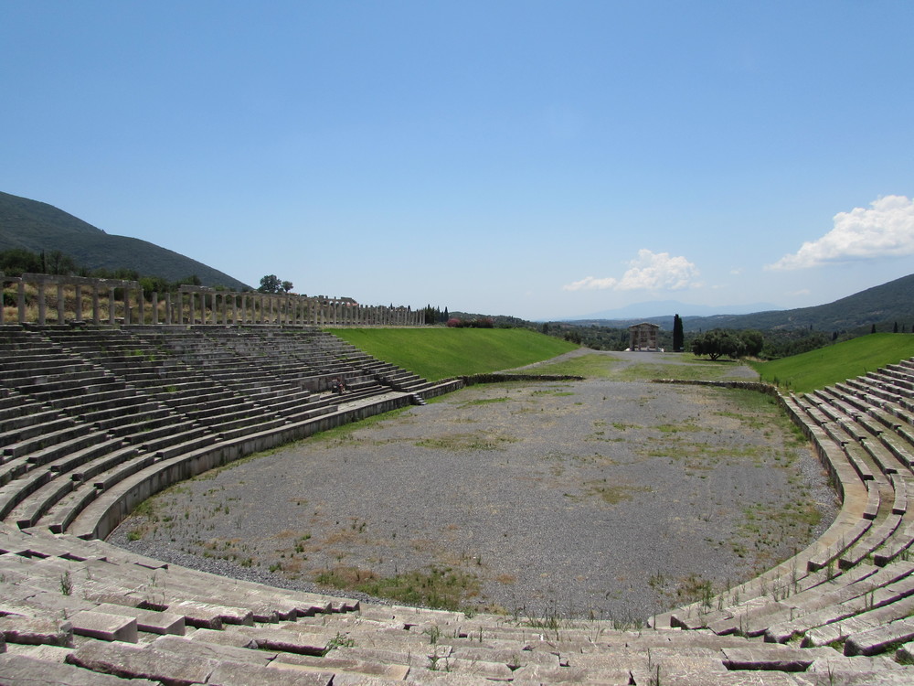 You can even run on the ancient track at the archaeological site of Messini
