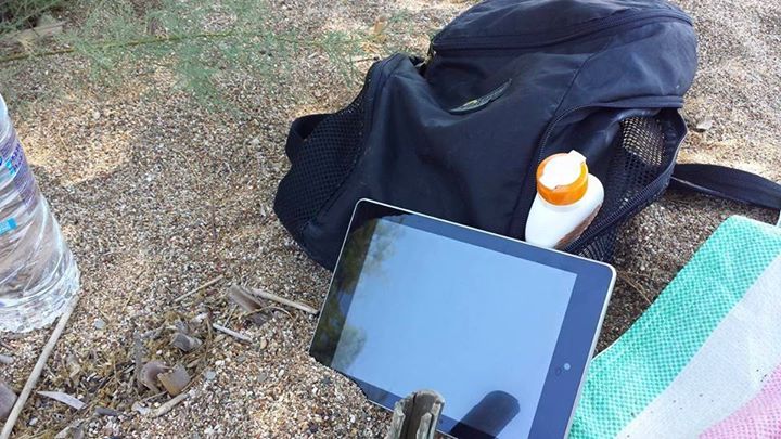 digital nomad on the beach